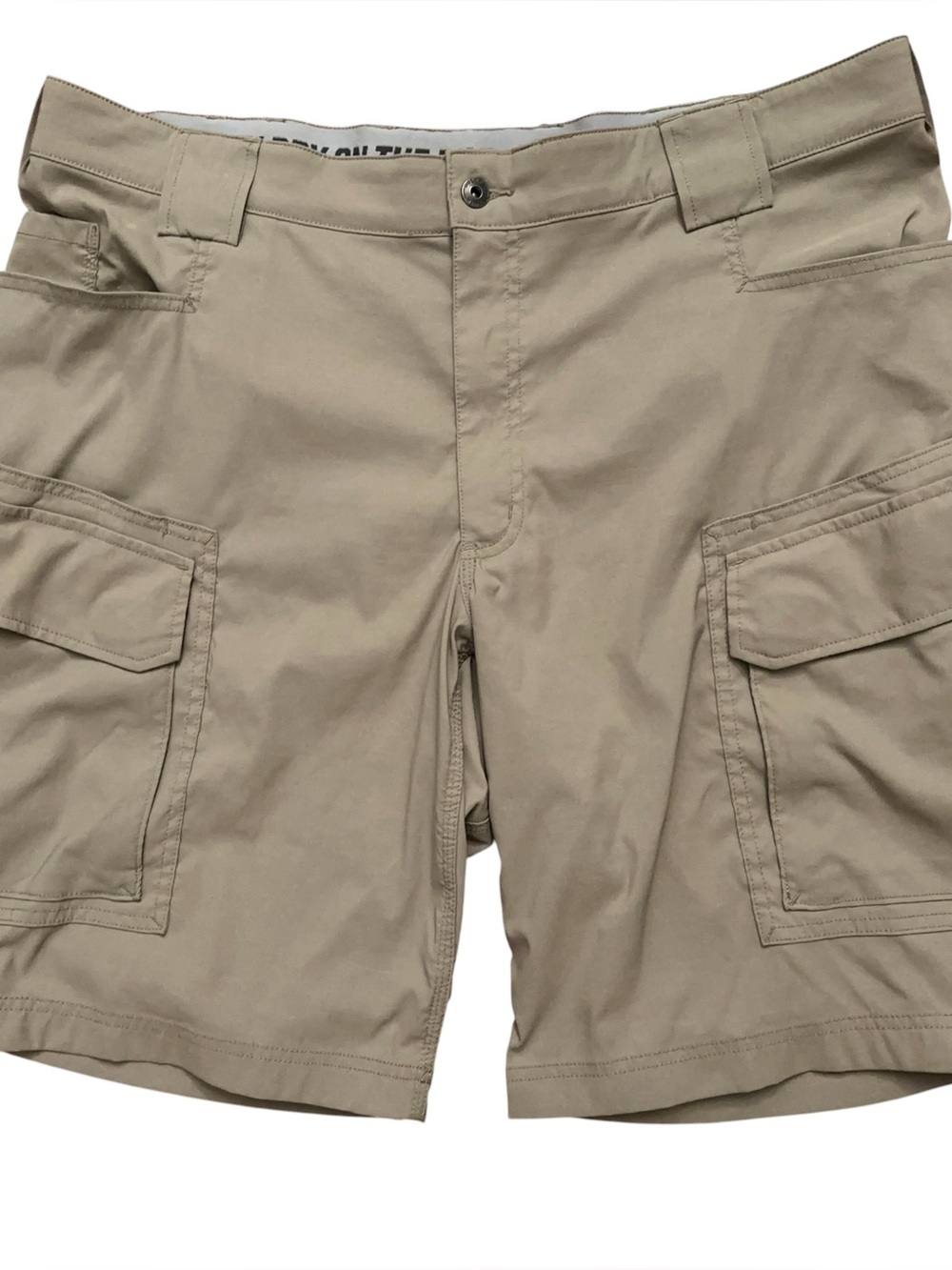 Duluth Trading Flex Dry On The Fly Shorts Mens 40 Cargo Pocket Regular Fit Beige